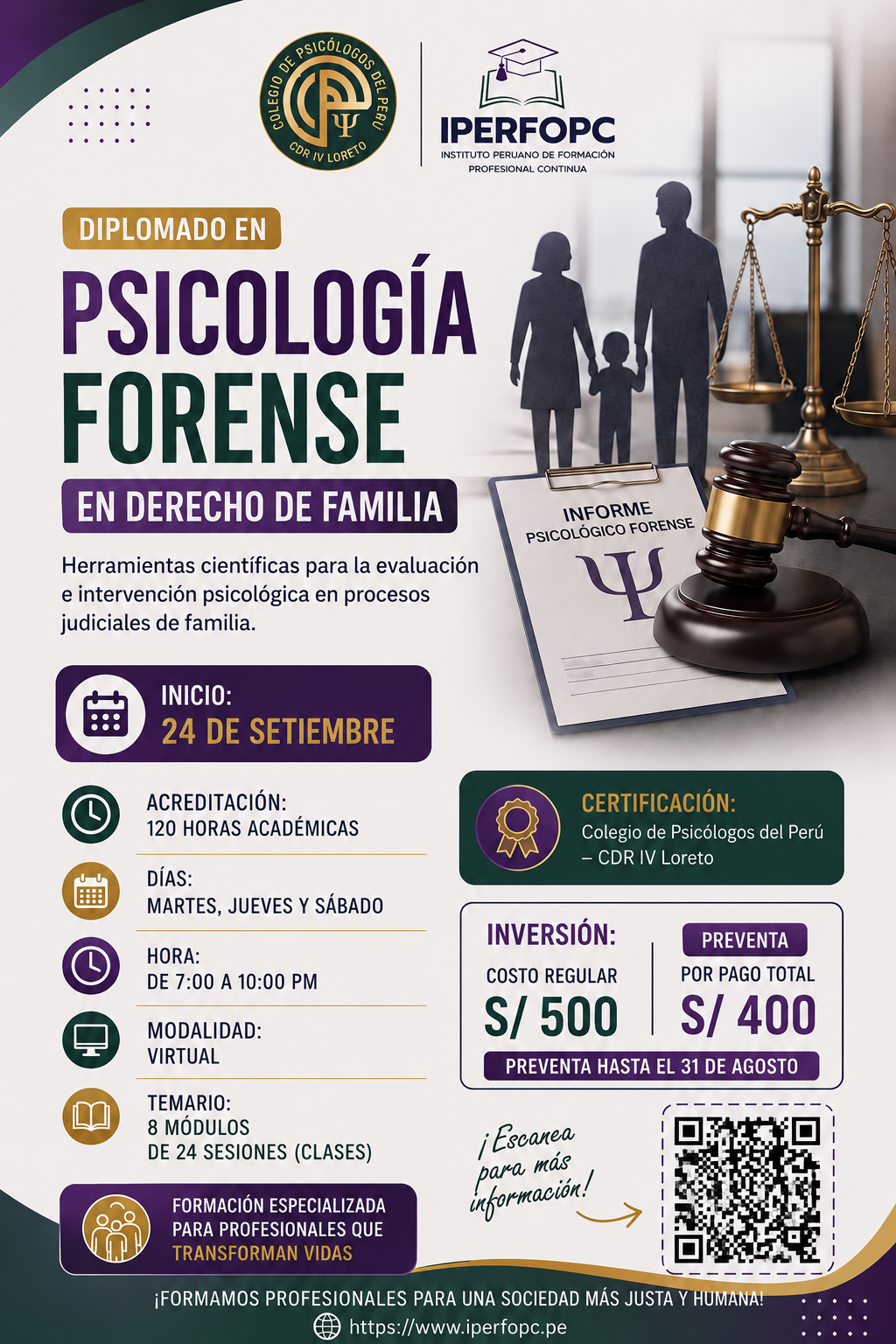 Diplomado en psicología forense en derecho de familia